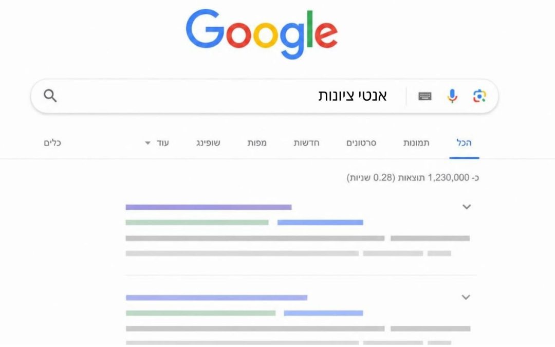 חיפוש בגוגל – אנטי ציונות